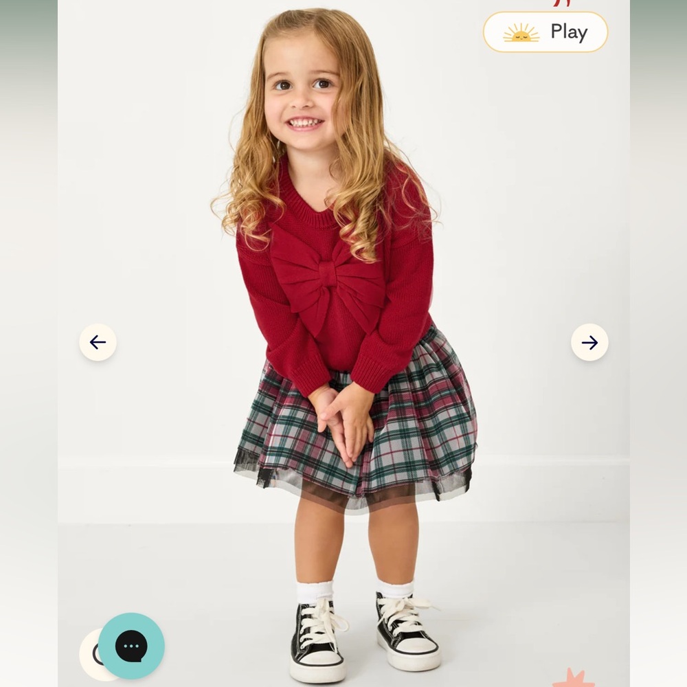 Little Sleepies Limited Edition Holly Plaid Holiday Tutu Skirt New